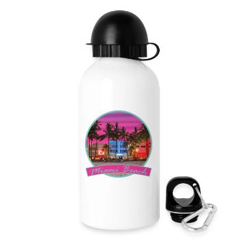 80s Retro Miami Beach Vaporwave - Drinks Bottle with Lid 500 ml - white - Right