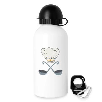 kochmütze - Trinkflasche mit Deckel 500 ml - Weiß - Rechts