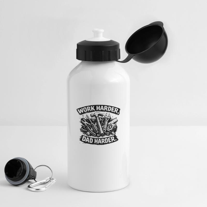 Father work: More commitment Drinks Bottle with Lid 500 ml