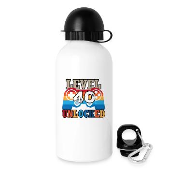Level 40 Unlocked - Trinkflasche mit Deckel 500 ml - Weiß - Rechts