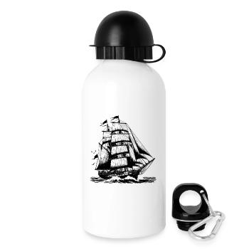 Large sailing ship Tall ship in stormy speed - Drinks Bottle with Lid 500 ml - white - Right