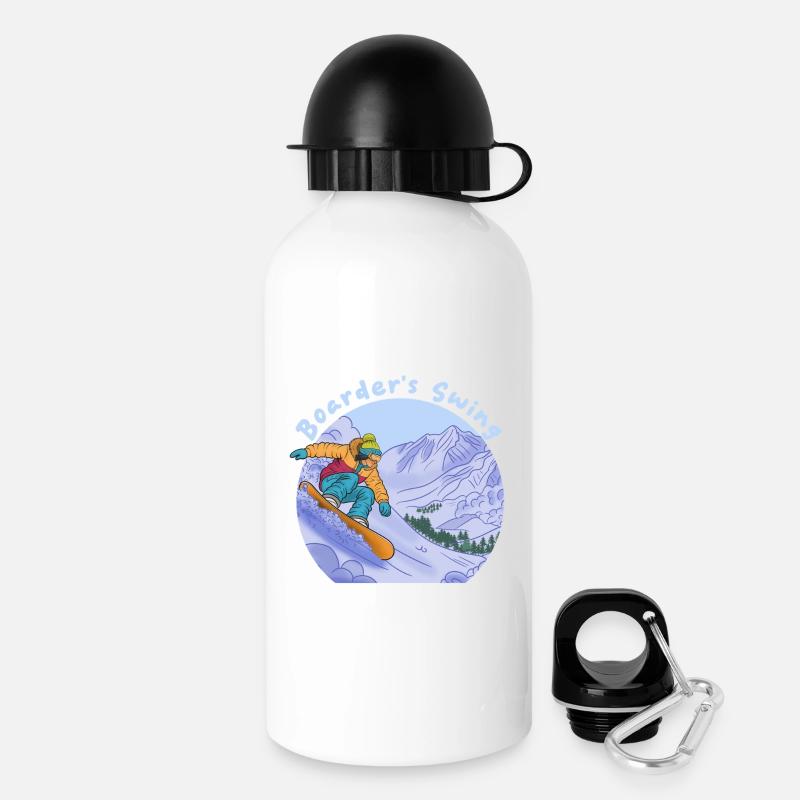 Boarder's Swing Snowboard Sport - Gourde avec bouchon 500 ml - blanc