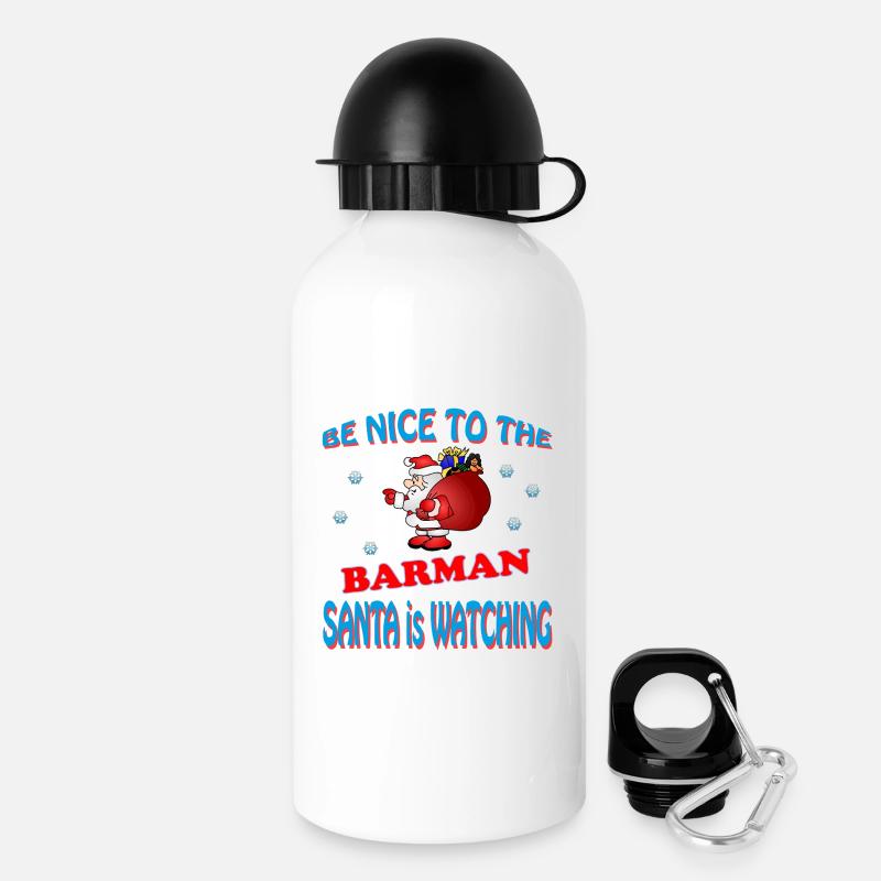 BARMAN DU PÈRE NOËL - Gourde avec bouchon 500 ml - blanc