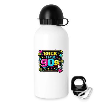 Retour au néon pixel des années 90 - Gourde avec bouchon 500 ml - blanc - Droite