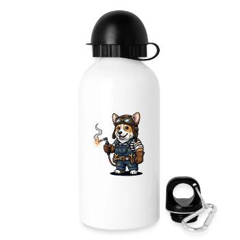 Corgi Welder Steampunk Industrial Mechanic - Drinks Bottle with Lid 500 ml - white - Right