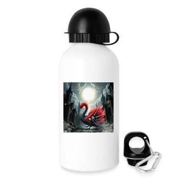 Gothic phoenix with skulls - Drinks Bottle with Lid 500 ml - white - Right