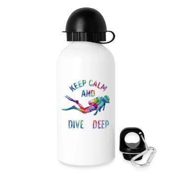Colorful Dive Saying - Drinks Bottle with Lid 500 ml - white - Right