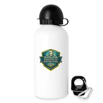 Schachheld Badge: Kluger Plan Sieger - Trinkflasche mit Deckel 500 ml - Weiß - Rechts