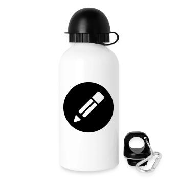 Bleistift - Trinkflasche mit Deckel 500 ml - Weiß - Rechts