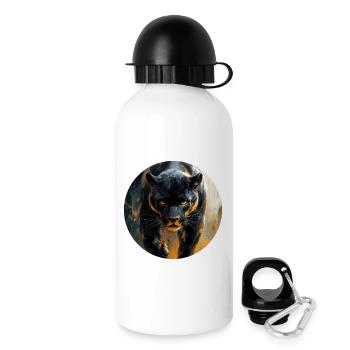 Design de Panthère noire - Trinkflasche mit Deckel 500 ml - Weiß - Rechts