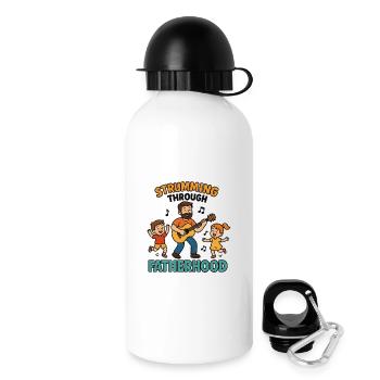 Gratter à travers la chemise de papa guitare de père - Gourde avec bouchon 500 ml - blanc - Droite