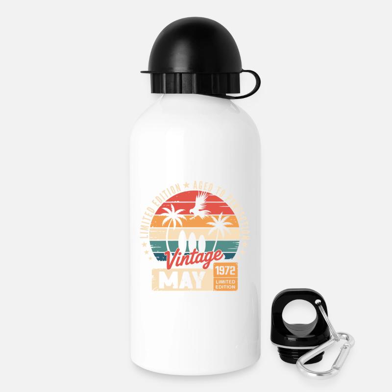 Anniversaire spécial avec ce design Mai 1972 - Gourde avec bouchon 500 ml - blanc