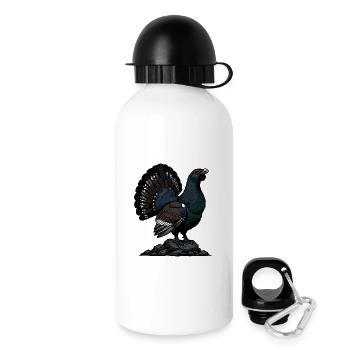 Grand Tétras Majestueux Nature Sauvage Montagne - Gourde avec bouchon 500 ml - blanc - Droite