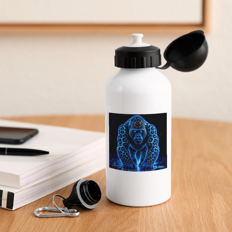 Neon Emperor Gorilla with Leopard Pattern Drinks Bottle with Lid 500 ml
