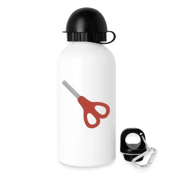 Red Scissors Icon - Drinks Bottle with Lid 500 ml - white - Right