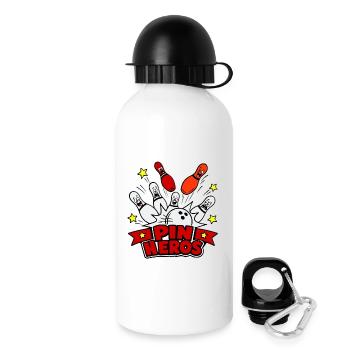 Pin Helden Cartoon-Bowling - Trinkflasche mit Deckel 500 ml - Weiß - Rechts