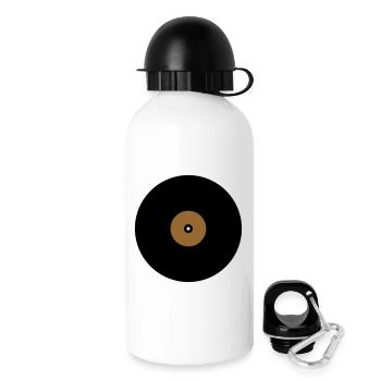 Schallplatte Kreis Textfeld Basis - Trinkflasche mit Deckel 500 ml - Weiß - Rechts