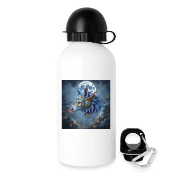 Mystic Crown Moon Wolf - Trinkflasche mit Deckel 500 ml - Weiß - Rechts