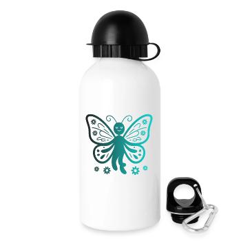 Imprimé floral papillon pour les passionnés de nature - Gourde avec bouchon 500 ml - blanc - Droite