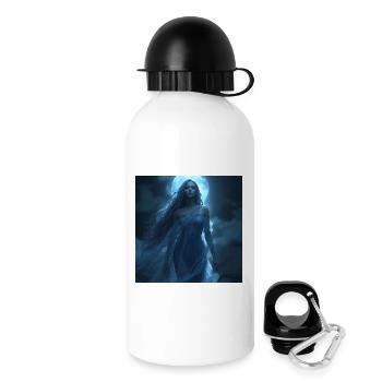 Lunas Strahlen – Göttin der Nacht und des Mondes - Trinkflasche mit Deckel 500 ml - Weiß - Rechts
