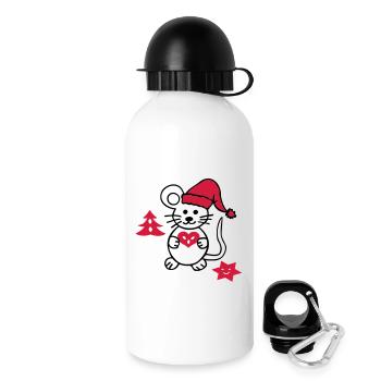 Christmas Mouse - Drinks Bottle with Lid 500 ml - white - Right
