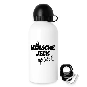 Kölsche Jeck op Jöck Kölsch Köln - Trinkflasche mit Deckel 500 ml - Weiß - Rechts