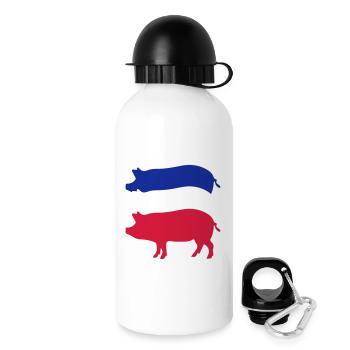 Tricolor pork in stripes - Drinks Bottle with Lid 500 ml - white - Right