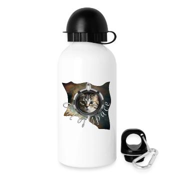 Space cat in helmet - Drinks Bottle with Lid 500 ml - white - Right