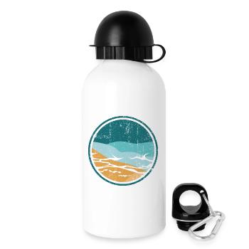 Coastal Waves Circle - Drinks Bottle with Lid 500 ml - white - Right