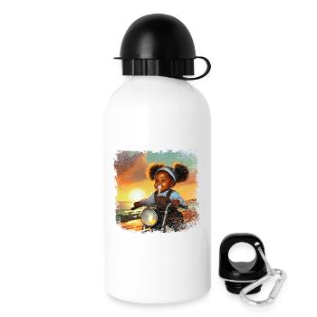 Bande dessinée de fille avec sucette - Gourde avec bouchon 500 ml - blanc - Droite