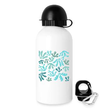 Abstract Coral L Blue Turquoise Tones - Drinks Bottle with Lid 500 ml - white - Right