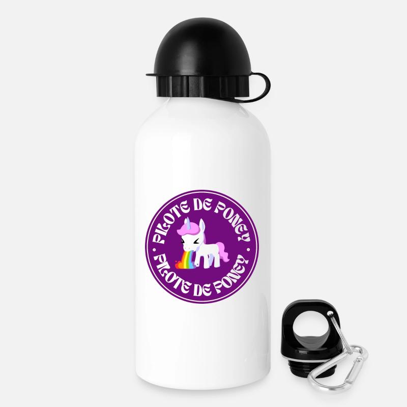 Pony-Pilot - Trinkflasche mit Deckel 500 ml - Weiß