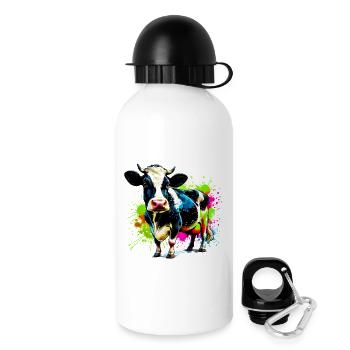Kuh - Trinkflasche mit Deckel 500 ml - Weiß - Rechts