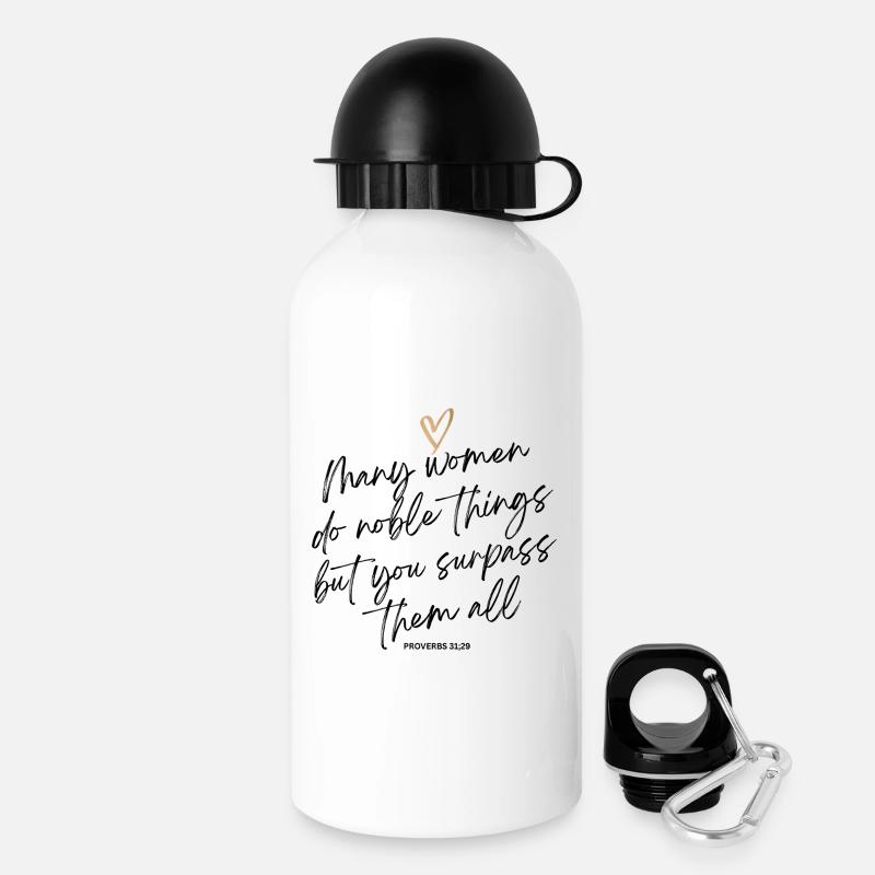 Proverbs 31 Christian gift. - Drinks Bottle with Lid 500 ml - white