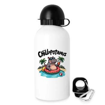 Chillopotamus – das entspannteste Nilpferd der Wel - Trinkflasche mit Deckel 500 ml - Weiß - Rechts