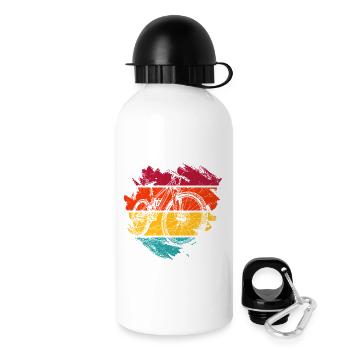 Retro Bike Wave Abstract Design - Drinks Bottle with Lid 500 ml - white - Right