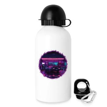 Neon Garage – RetroRift Night Edition - Trinkflasche mit Deckel 500 ml - Weiß - Rechts