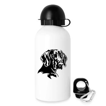 Weimaraner Kopf - Trinkflasche mit Deckel 500 ml - Weiß - Rechts
