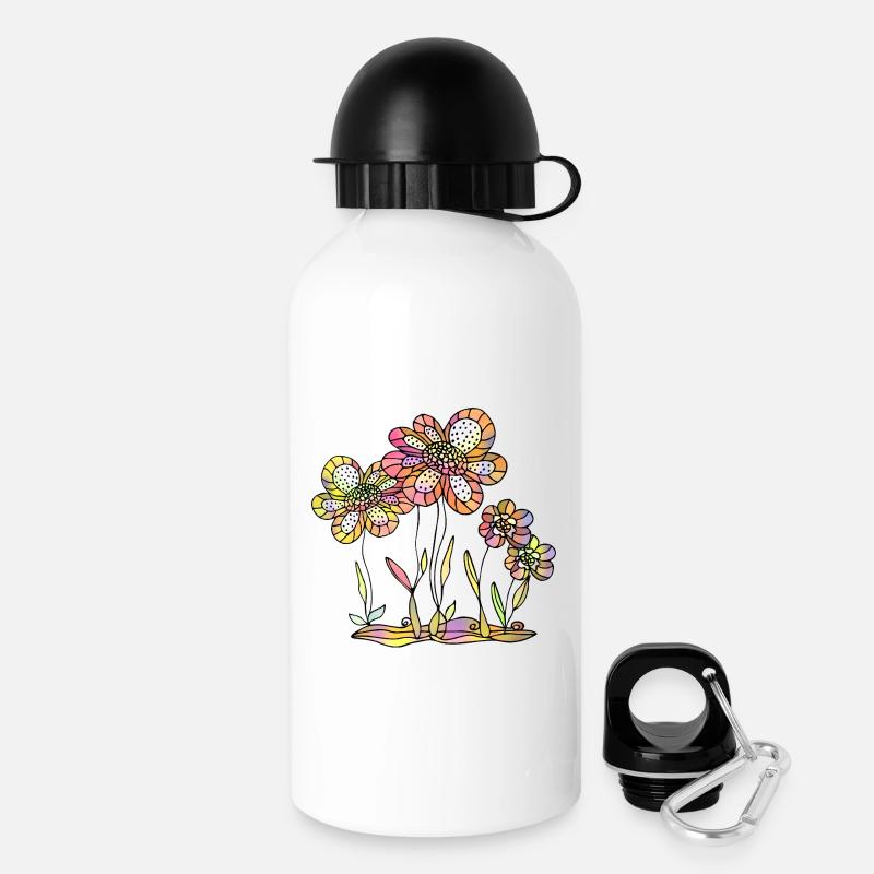 Fleur - Gourde avec bouchon 500 ml - blanc