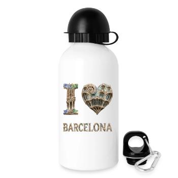 Barcelone – Architecture organique - Gourde avec bouchon 500 ml - blanc - Droite