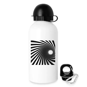 Black White Spiral Vortex - Drinks Bottle with Lid 500 ml - white - Right