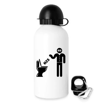 NZS Into the Toilet, Into the Toilet! Against Right Black - Drinks Bottle with Lid 500 ml - white - Right