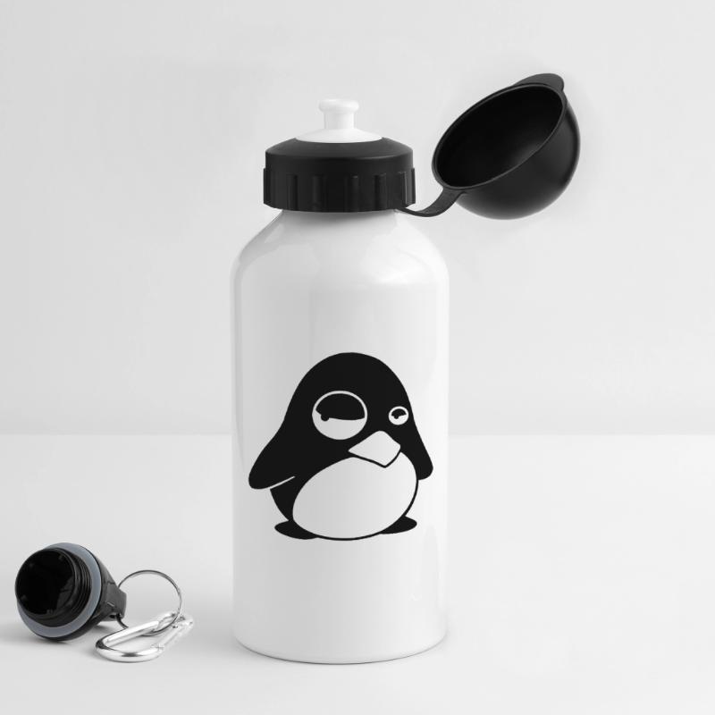 Grumpy Tux – Funny Linux Penguin for Nerds Drinks Bottle with Lid 500 ml