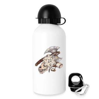 Jeu de rôle : Barbare cadeau de dés D20 - Gourde avec bouchon 500 ml - blanc - Droite