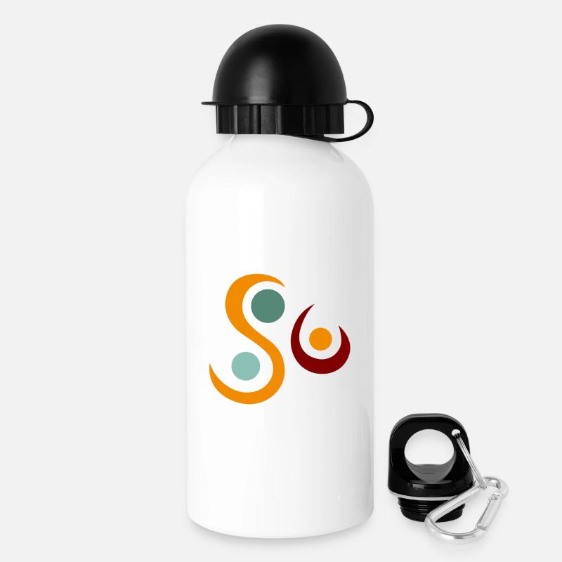 Yoga design_5 - Drinks Bottle with Lid 500 ml - white