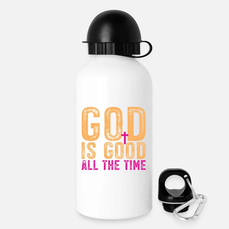 God is good all the time - Drinks Bottle with Lid 500 ml - white