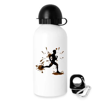 Mud Run Man – Modder Runner Challenge - Trinkflasche mit Deckel 500 ml - Weiß - Rechts