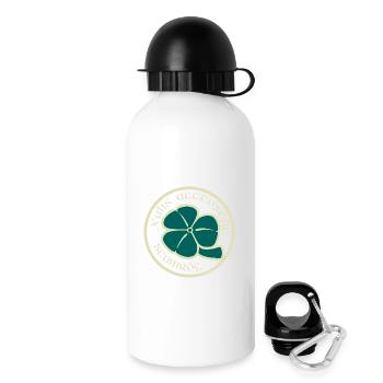 Trèfle Beige Vert Fleur de la Saint-Patrick - Gourde avec bouchon 500 ml - blanc - Droite