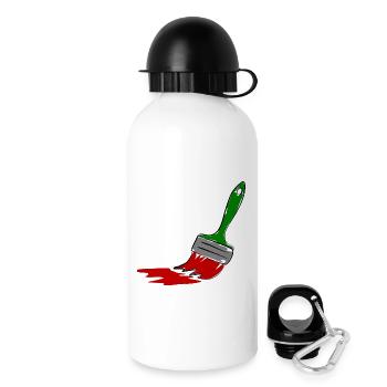 Pinceau de peintre - Gourde avec bouchon 500 ml - blanc - Droite