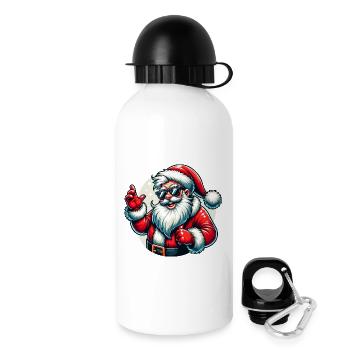 Weihnachtsmann mit Sonnenbrille Xmas Kostüm - Trinkflasche mit Deckel 500 ml - Weiß - Rechts